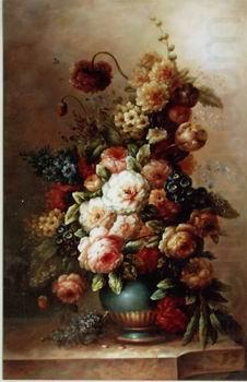 Floral, beautiful classical still life of flowers.047, unknow artist
